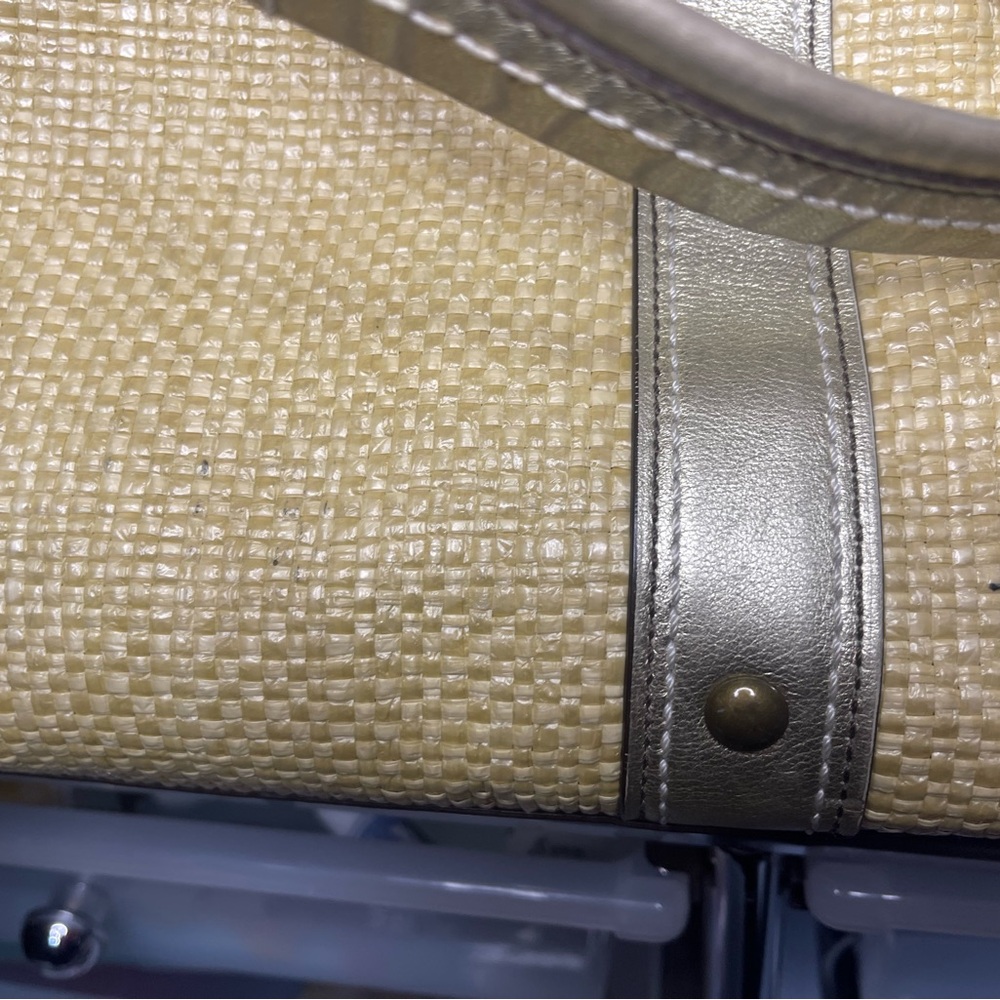 COACH Legacy Straw Purse Gold Leather Shoulder HandBag Tote Large L05K-113 - Picture 10 of 10